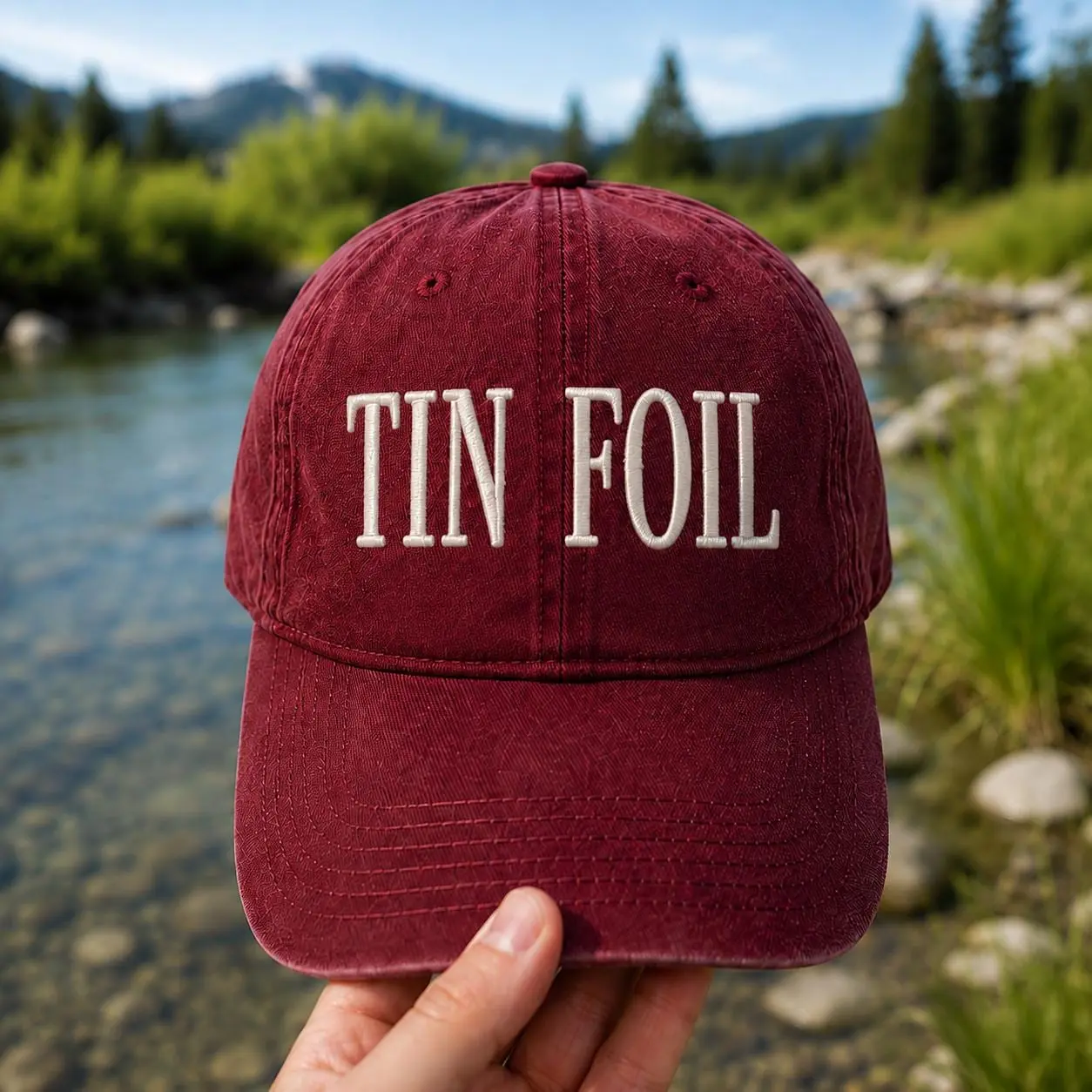 Embroidered Tin Foil Baseball Cap, Funny Conspiracy Theory Dad Hat, Tin Foil Hat Lover Gift, Sarcastic Washed Cotton Hat