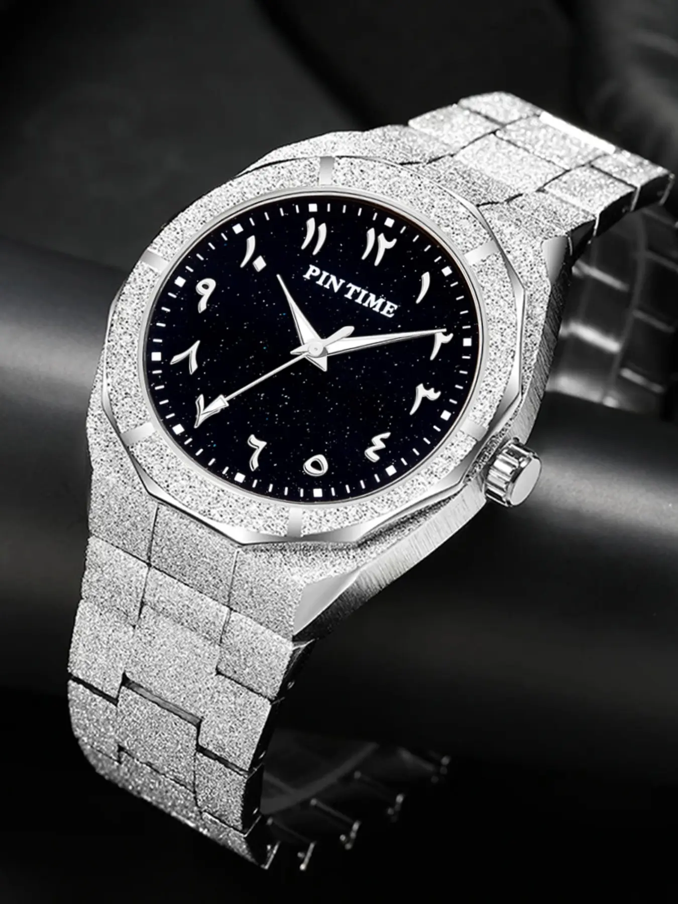 Men's Quartz Watch, Analog Quartz Watches, 12-Sided Sapphire Sandblasted Starry Sky Luminous Dial Face, Waterproof Luminous Business Wristwatch, Casual Analog Style, Luminous Fashionable Watch