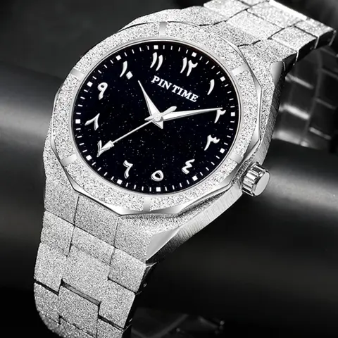 Men's Quartz Watch, Analog Quartz Watches, 12-Sided Sapphire Sandblasted Starry Sky Luminous Dial Face, Waterproof Luminous Business Wristwatch, Casual Analog Style, Luminous Fashionable Watch, Analogue Quartz Watch