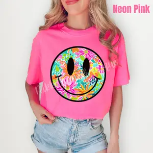 Watercolor Flowers Face Comfort Colors T-Shirt 'NLB'