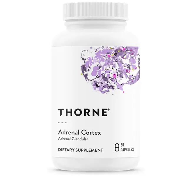 THORNE - Adrenal Cortex - Supplement for Cortisol Management - Supports Healthy Adrenal Gland Function, Stress Management, Immune System, Fatigue & Metabolism* - Third-Party Certified - 60 Capsules