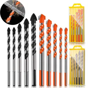 Triangle drill, hard alloy ceramic tile drill bit, concrete drilling hole, overlord drill, multifunctional glass cement flashlight alloy drill, 3/4/5/6/8/10/12mm