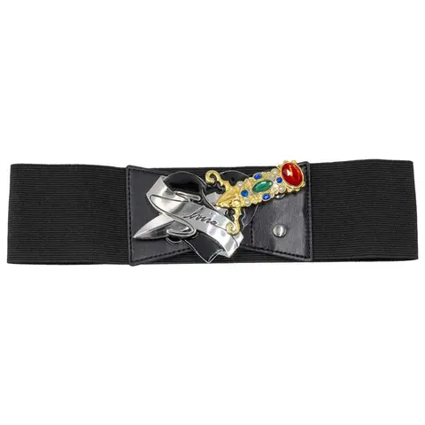 Women's  Elvira Dagger Elastic Waist Belt Black