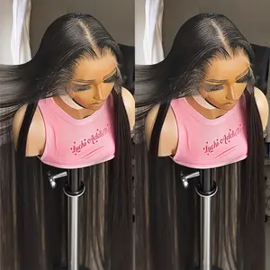 32 Inch Long Black Lace Front Hair Wigs for Women | Pre Plucked, Straight, Glueless, Deep Parting, Heat Resistant, Soft, Synthetic Wig for Daily Cosplay Use by MAYCAUR