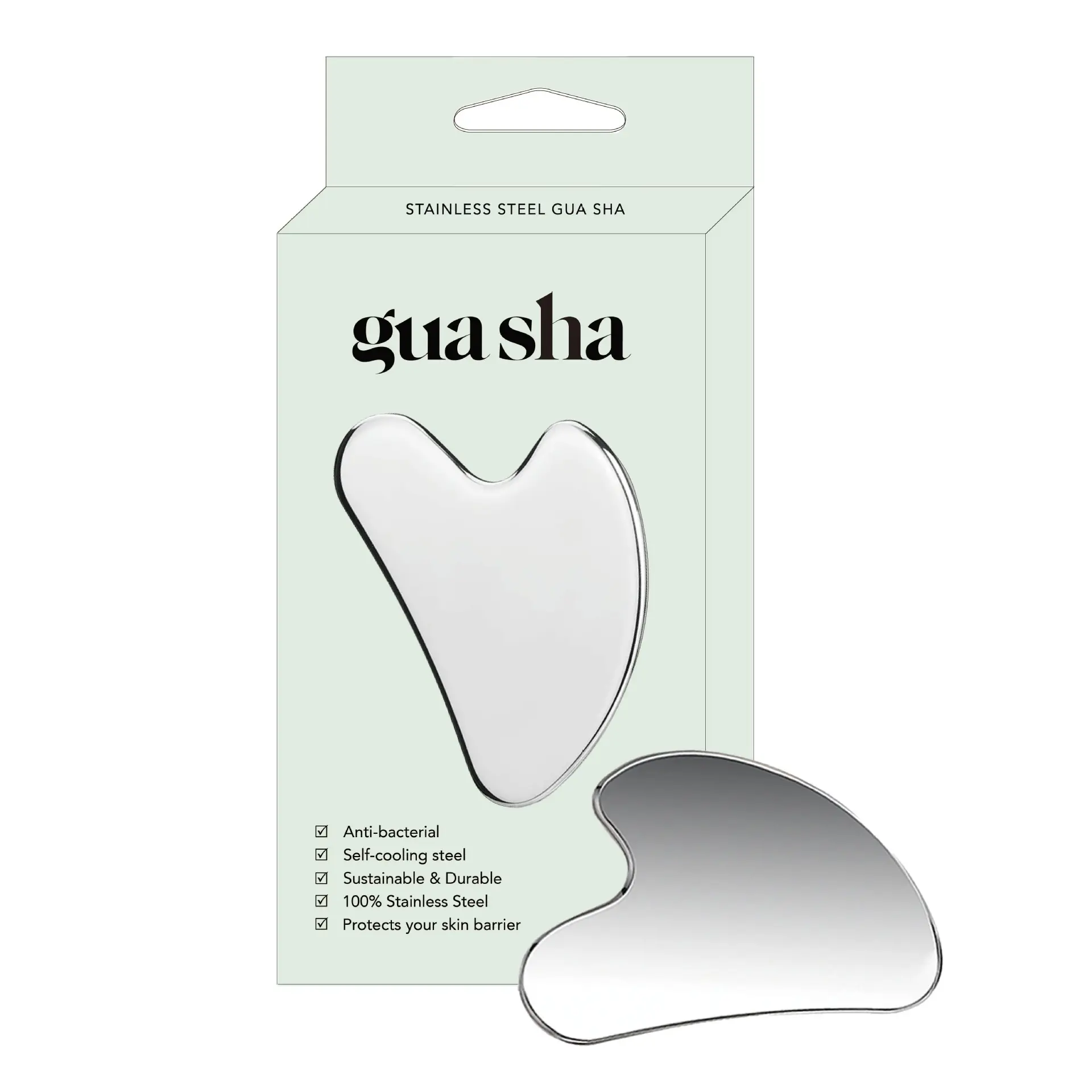 Nuanchu Stainless Steel Gua Sha Facial Tools for Face Body Jawline Shaper, Double Chin Reducer, Puffiness Reducing, Lymphatic Drainage Massager, Facial Sculpting Tool, Facial Shaping Tool, Beauty Tools, Skin Care Gift with Pouch(Silver)