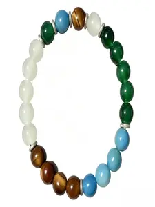 1 Piece‑Multi‑Color Synthetic Resin Beaded Bracelet,Simple Daily Style,Unisex Hand Jewelry