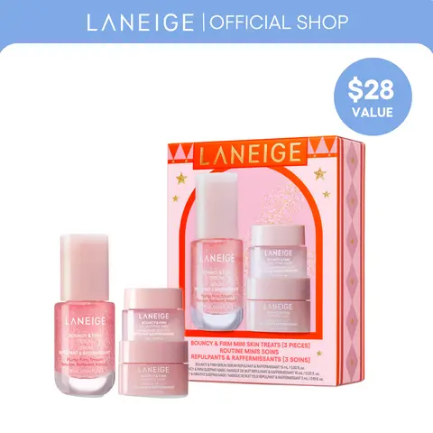 Laneige Bouncy & Firm Mini Skin Treats, Hydrating Gift Set Skin Kit Skin Care Sets Skin Rejuvenating Set Facial Serum Set