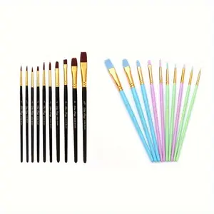 New 10Pcs Watercolor Paint Brush Set for Acrylic Oil Canvas Painting Face Body Art