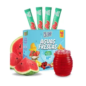 Klass Aguas Frescas | Drink Mix Packets | Watermelon Flavored | Sugar Free On-The-Go Packets, Low Calorie (40 Count Powder Stick Packs)