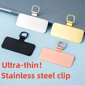 1PC Mobile phone lanyard pad, stainless steel clip, metal ultra-thin and sturdy back sticker, Accessories