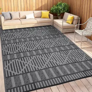 Woven Outdoor Plastic Straw Rug for Garden Backyard Portable Foldable Carpet Easy Care Picnic Mat Modern Leaves Woven Rugs