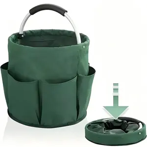 Garden Tool Kit, Foldable Portable Gardening Tool Bag, Garden Tool Storage Bag with 6 Pockets, Handheld Garden Backpack for Indoor and Outdoor Use