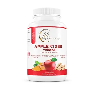 LILI ROSARIO APPLE CIDER VINEGAR | GINGER & TURMERIC FORMULA | DIGESTIVE SUPPORT | 1000 MG | 90 CAPSULES