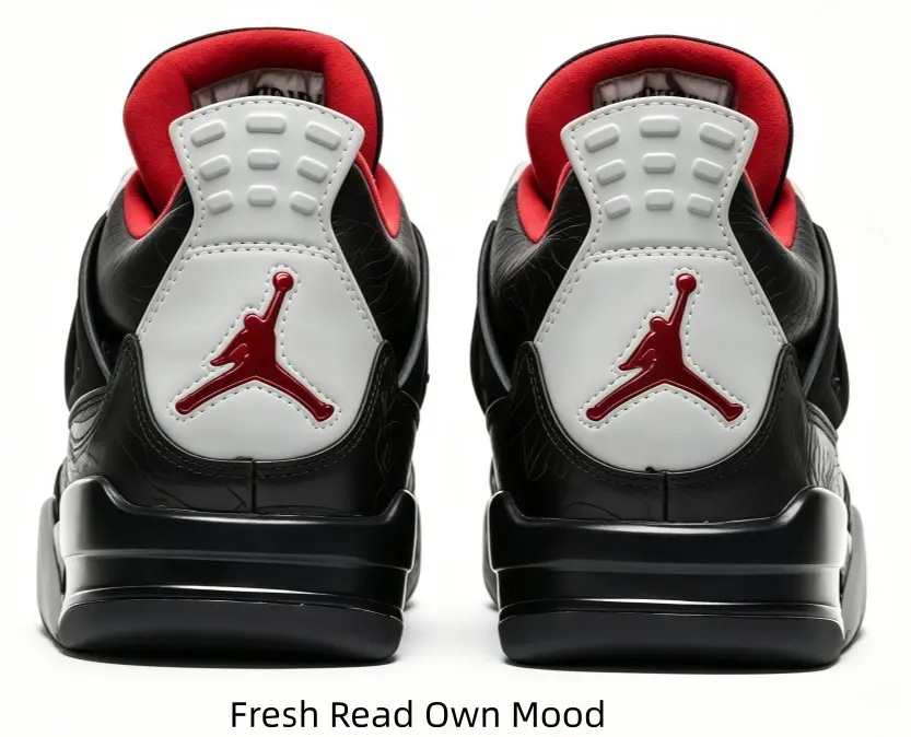 Vintage Mid Height Street Sneakers Black Main Color Matching Red Tongue Lining White Rear Panel Geometric Side Frame Design Soft Ankle Padding Wear Resistant Thick Sole Lightweight All-Match Trainers For Sports Walking Men Women
