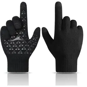 Winter Gloves, Glove for Men Women, Upgraded Touch Screen Texting Warm Running with Thermal Soft Knit Lining