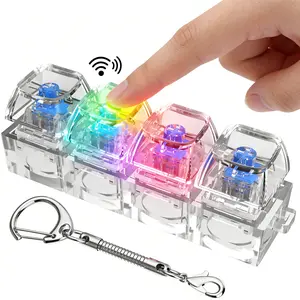 LED Light Up Toys Cool Fidget Keychain, Multi-Functional Keyboard Anxiety Relief Items Fidget Adult Toys Pack