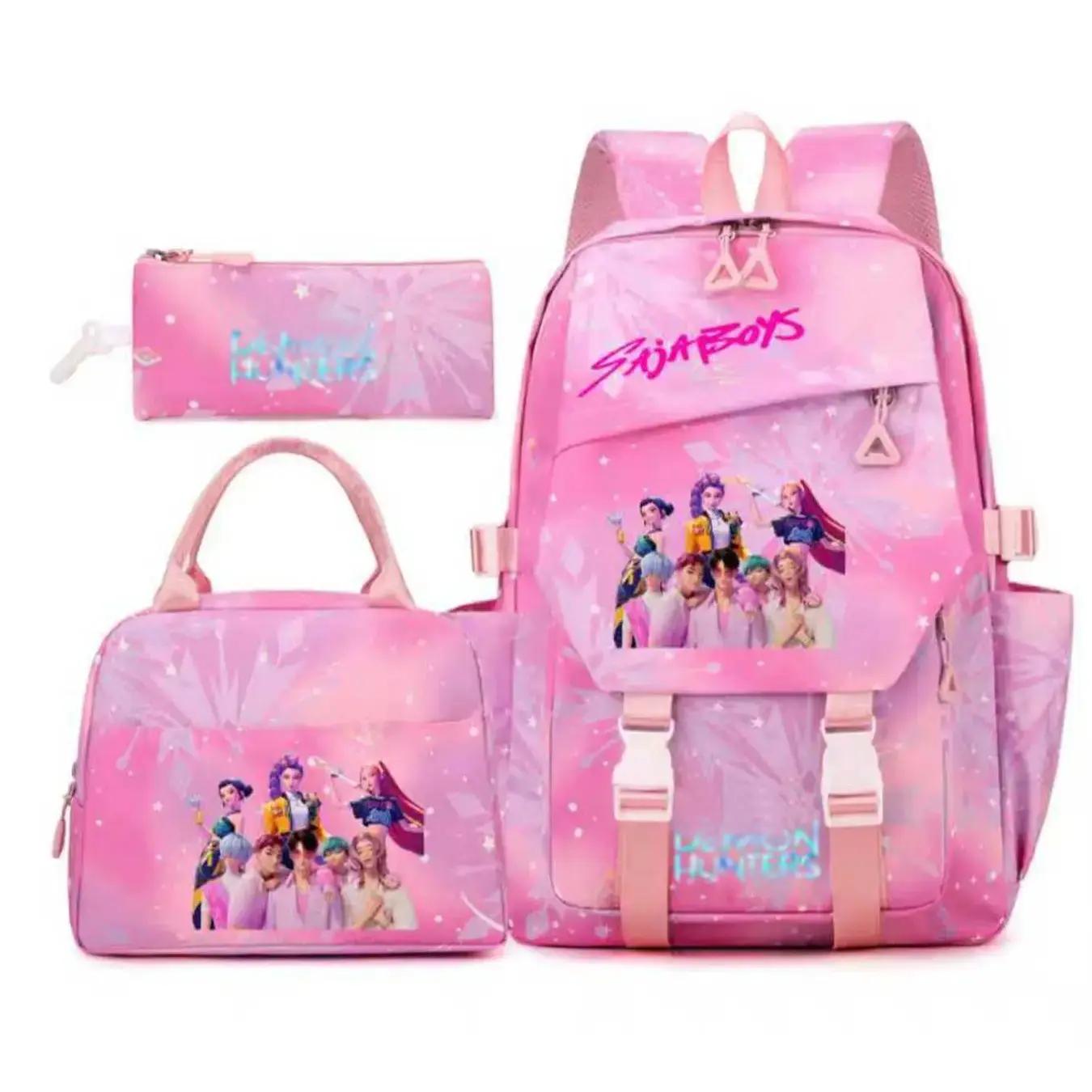 【2026】3pcs  Backpack solid color women's backpack   star print zipper closure Trendy backpack fashionable and versatile casual trend suitable for students going to school, campus, going out to work, traveling women's backpack