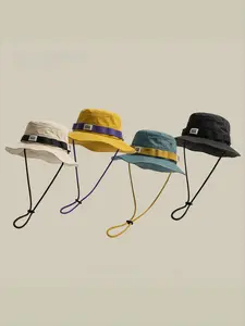 Japanese Style Outdoor Camping Fishing Bucket Hat, Fisherman Cap, Summer Sun Protection UV Cap, Unisex Fitted Wide Brim Hat for All Seasons, Sports Outdoor Hats