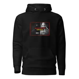 ICE Brand Different Uniform Same Fear Hoodie - Black Pullover with Front Pocket and Drawstring Hood