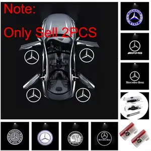 2Pcs For Mercedes Benz AMG A B C E Class W205 W176 W177 W246 W212 W213 W166 W167 X253 C117 W117 C205 A205 C207 A207 C218 GLA GLC GLE GLB GLE GLS CLA CLS Auto Accessories LED Car Door Projector Ghost Shadow Lamp Car Logo Welcome Light Led Car Lights