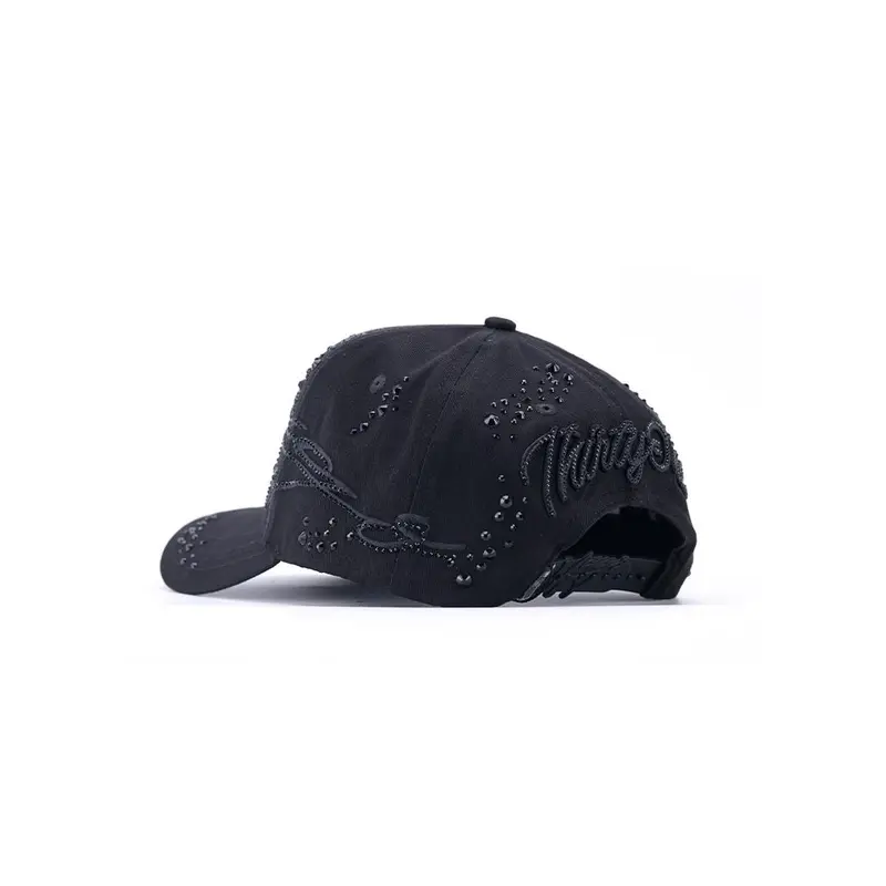 Embellished Black Baseball Cap with Crystal Accents Graduation SnapBack Crystal New York Yankees Cap: Custom Swarovski New Era Hat  main image 3