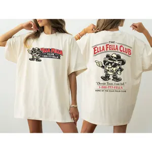 Ella Fella Club Double Sides Shirt, Choosin Texas I Can Tell Tee, Country Cowboy Graphic T Shirt, Retro Texas Mascot Illustration Top , Unisex Short Sleeve Tee, Casual Clothing Crewneck Tee