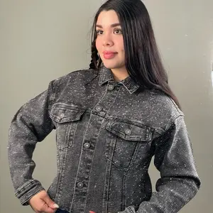 Becky's Regular Fit Rhinestone Jacket - Stylish Denim Outerwear with Sparkling Stones for Trendy Looks