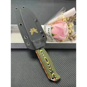 BM 15002 Portable Fixed-Blade Outdoor Tool with S90V Blade and G10 Handle: A versatile outdoor tactical tool ideal for camping, hunting, and EDC (Everyday Carry)