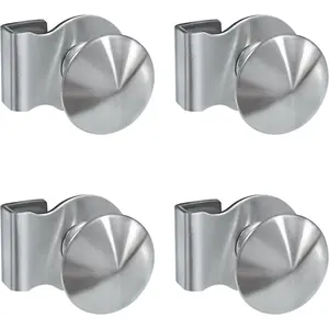 Stainless Steel Glass Door Clip Handles - 4-Piece Furniture Hardware Drawer Pull Knobs for Glass Display Cabinets
