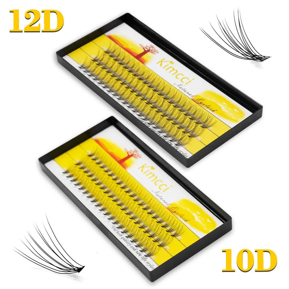 Kimcci 10D/12D 60knots/Case Natural False Eyelash Extension Makeup Mink Individual Faux Eye Lashes Professional makeup lashes 2026 New