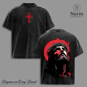 Jesus Christ Vintage Washed Oversized T-Shirt Hoodie Sweatshirt, Holy Cross Graphic Tee, Faith Streetwear Aesthetic, Christian Religious Shirt, Gospel Inspired Heaven Core Unisex Heavy Cotton Top