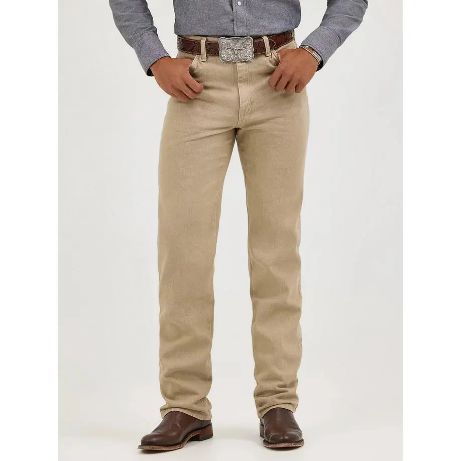 Wrangler Mens Cowboy Cut Slim Fit Jean - Prewashed Tan