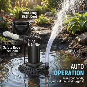 OYO WATER "Set It & Forget It" Automatic Submersible Pump - Hands-Free Water Removal with Extra-Long 25ft Cord & Safety Rope