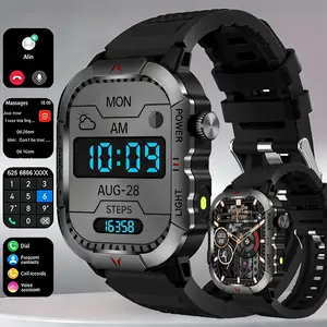 2026 New IP68 2.01" HD Smart Watch for Men, Bluetooth Call & Dial Integration Fitness Tracker, 100+ Sports Modes, AI Voice Control, LED Lighting Multi-Function Smartwatch, Android & iPhone Compatible, Includes Silicone Straps and 2 Bonus Watch Bands
