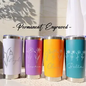 Personalized Skinny 20oz Tumbler, Bridesmaid Tumbler with Straw, Bachelorette Party, Wedding Party water glass Gifts, Custom bridal cups