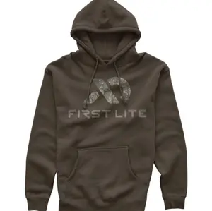 First Lite Darkwater Logo Hoodie, Mens Hunting Pullover, Outdoor Performance Hoodie, Waterfowl Hunting Apparel, Warm Cold Weather Gear CEBRW