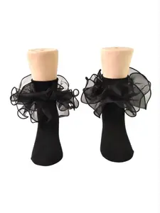 Cute Girls' Ruffle Trim Socks, Fashion Princess Ankle Socks for Babies, Toddlers & Big Kids, Adorable Accessory for All Ages, Sock Set