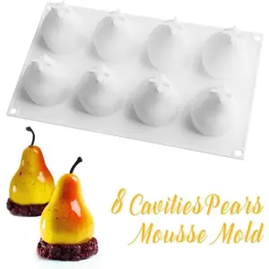 Pear Shape Silicone Mold - Fruit Shaped Dessert Mold for Baking, Ideal for Fondant, Sugar Candy, Jelly, Chocolates & Cake, Practical Silicone Bakeware Accessory, Reusable Chocolate Mold