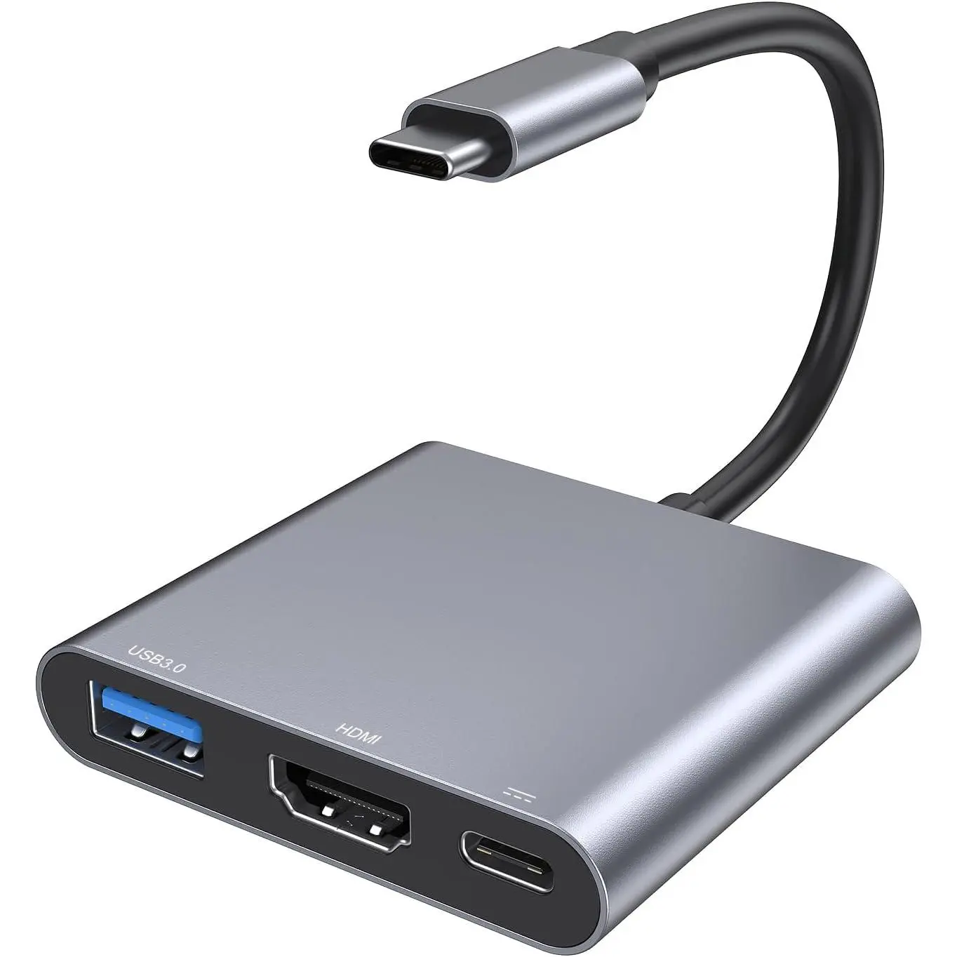 USB C to HDMI Adapter, Type-C to 4K HDMI Adapter with 100W PD & USB 3.0 Port, USB-C Digital AV Multiport Adapter for iPhone 15/16 Series, MacBook Pro/air, Switch,Tablets and More USB-C Devices