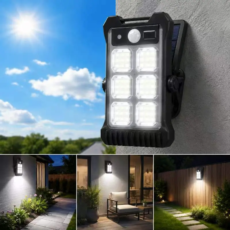 Clip‑On   Security Wall Light, Motion‑Activated 6‑LED  Lamp, IP65 Waterproof Dual‑Charging, Wireless  Lighting for Backyard, Garage, Porch, Patio, Fence, Garden   lights