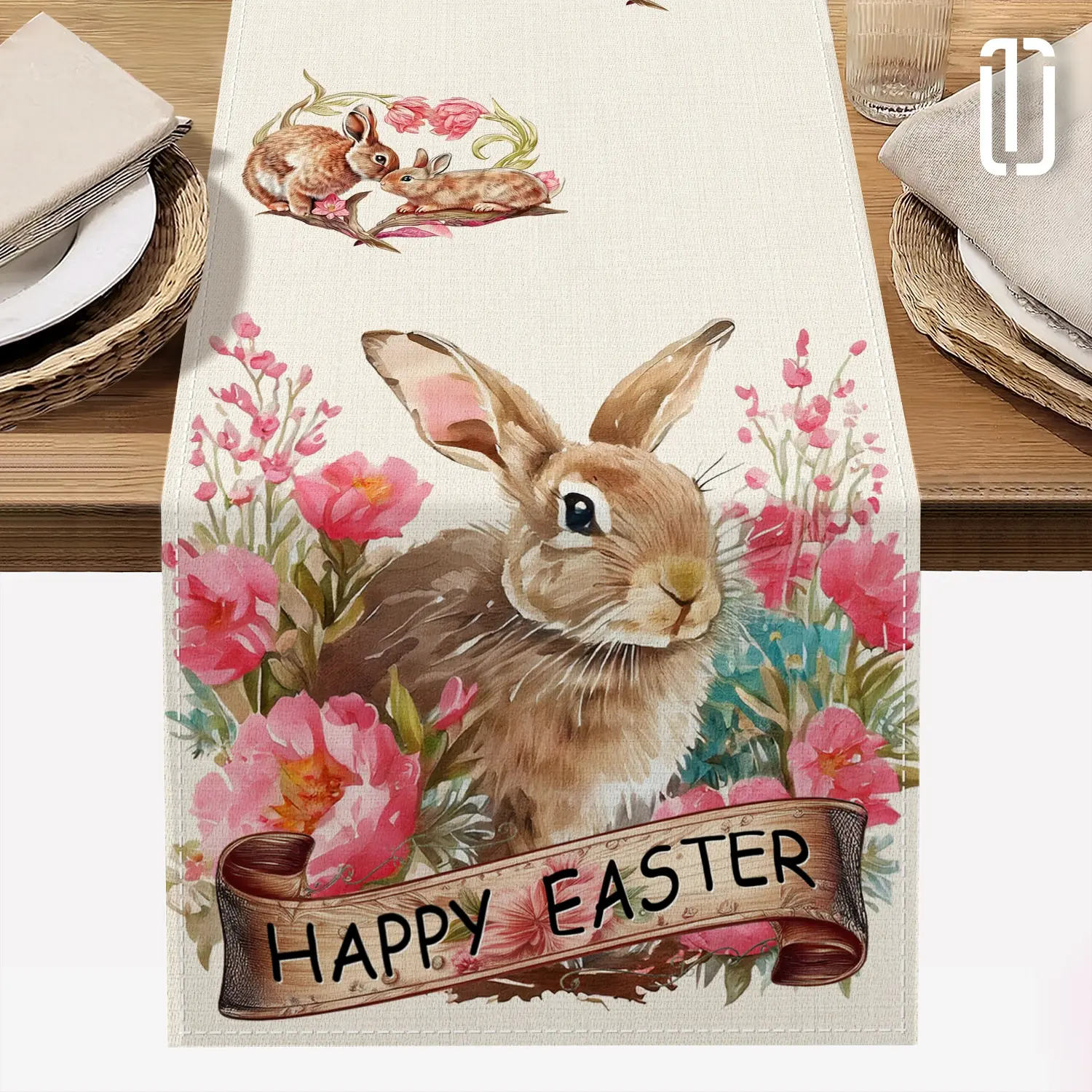 Easter Tablecloth, Holiday Decorations, Perfect for Spring Celebrations, Suitable for Home Use and Party Occasions