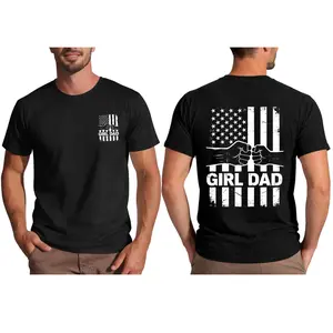 Patriotic Dad Life Quote Distressed American Flag Fatherhood Family Matching Aesthetic Loose Everyday Wear Graphic T Shirt