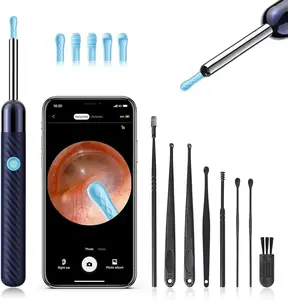 LEIPUT Ear Wax Removal Kit with 1080P HD Camera & 6 Ear Spoons - IP67 Waterproof Ear Cleaner for iOS & Android - FSA HSA Eligible - Midnight Blue