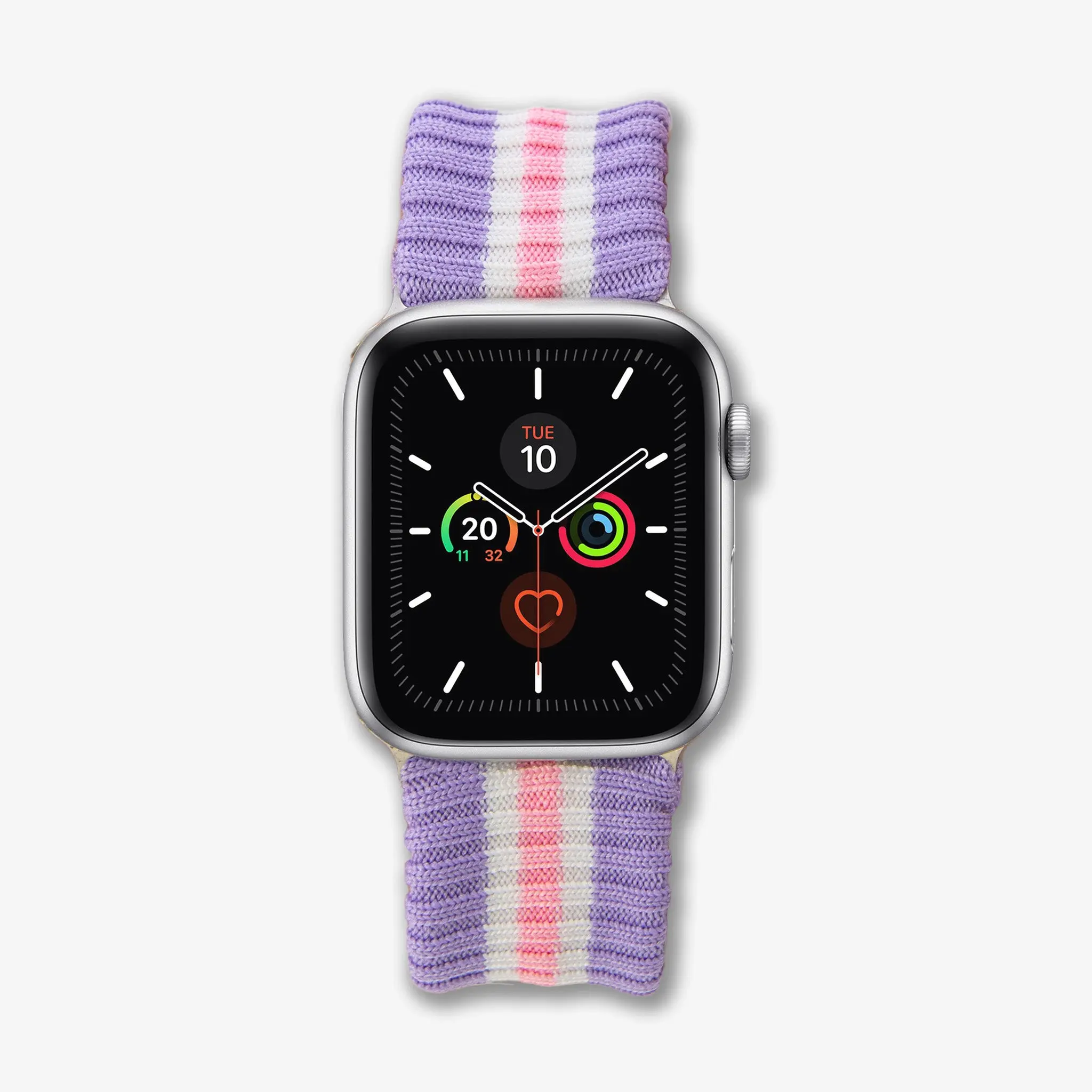 Knit Apple Watch Band - Lavender + Pink Stripe