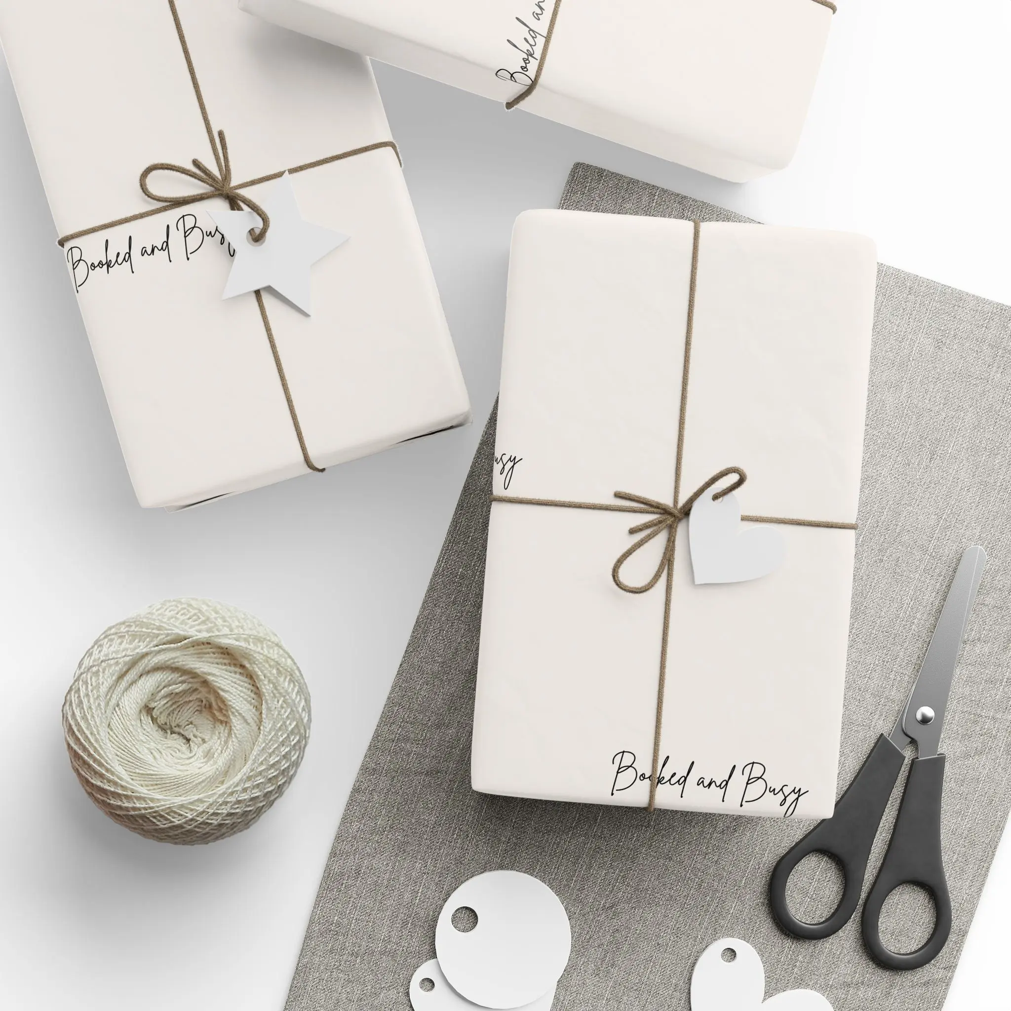 Hair Stylist Wrapping Paper – Cream Booked & Busy Gift Wrap for Salon Owners