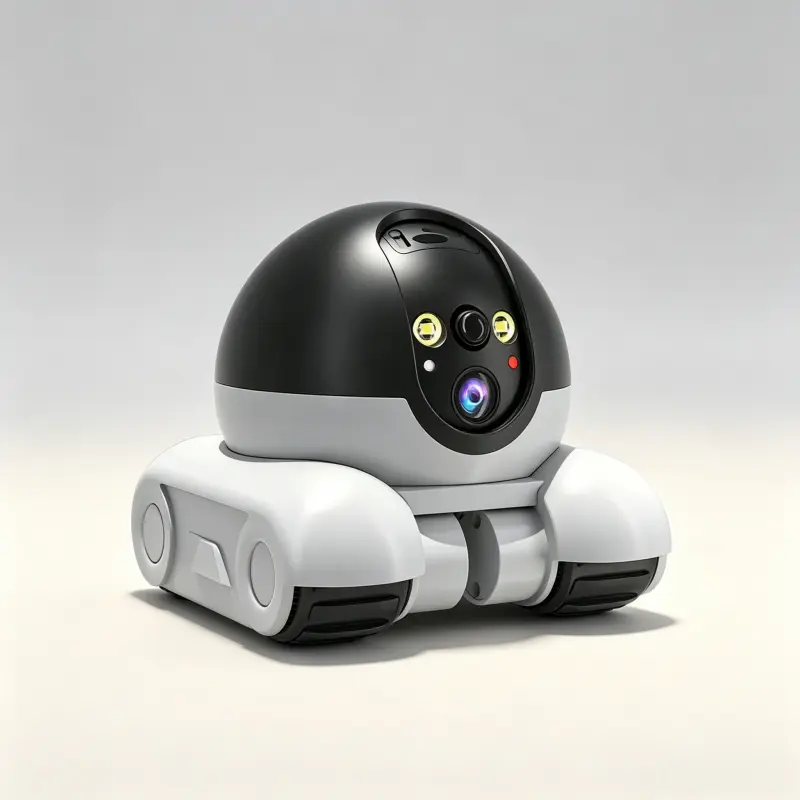 Dual-Camera Smart Pet Monitoring Robot Camera with 2-Way Audio, Night Vision, Motion Detection for Indoor Dog & Cat Security