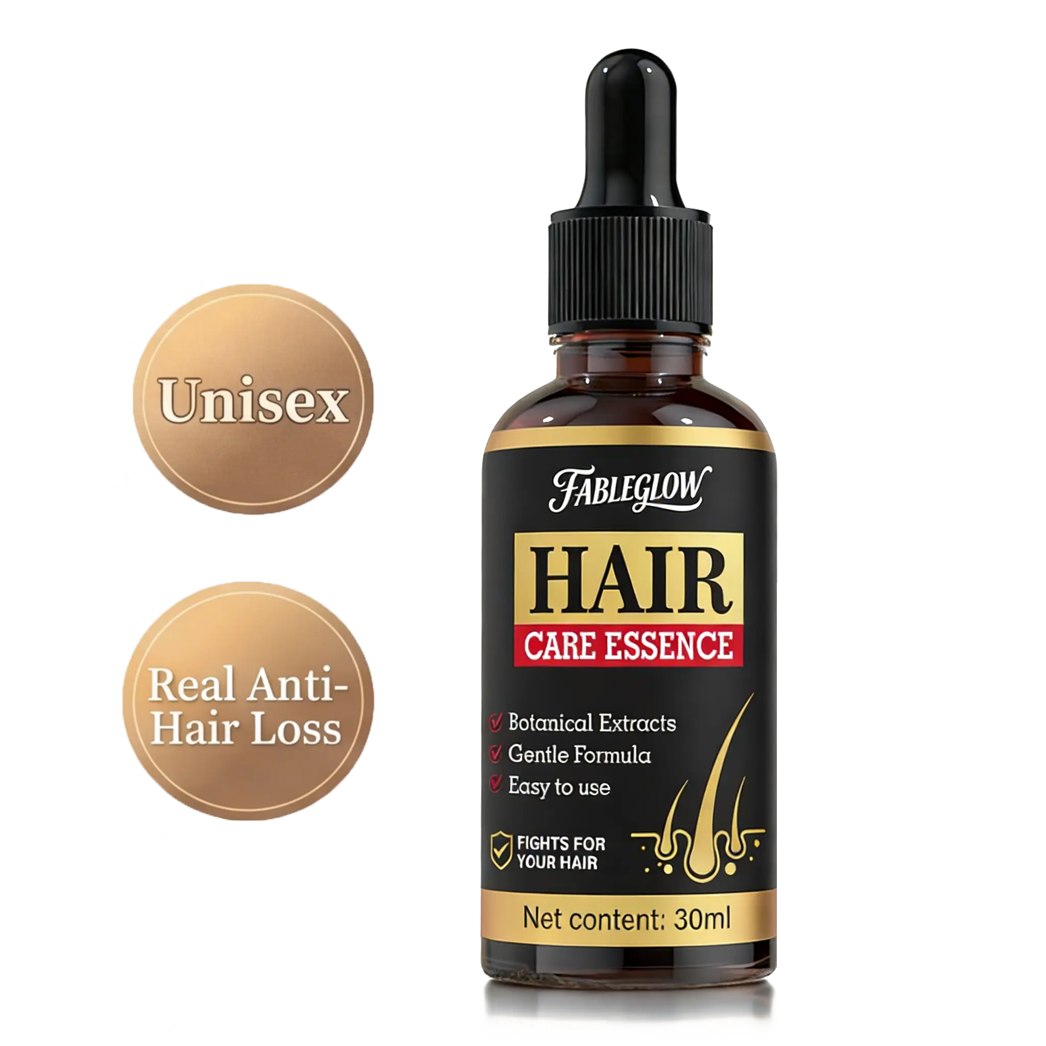 Hair & Beard Growth Serum with 5% Minoxidil & Biotin, Liquid Tonic for Thinning and Hair Loss, for Men & Women, 30ml, Haircare, Hair Growth Tonics