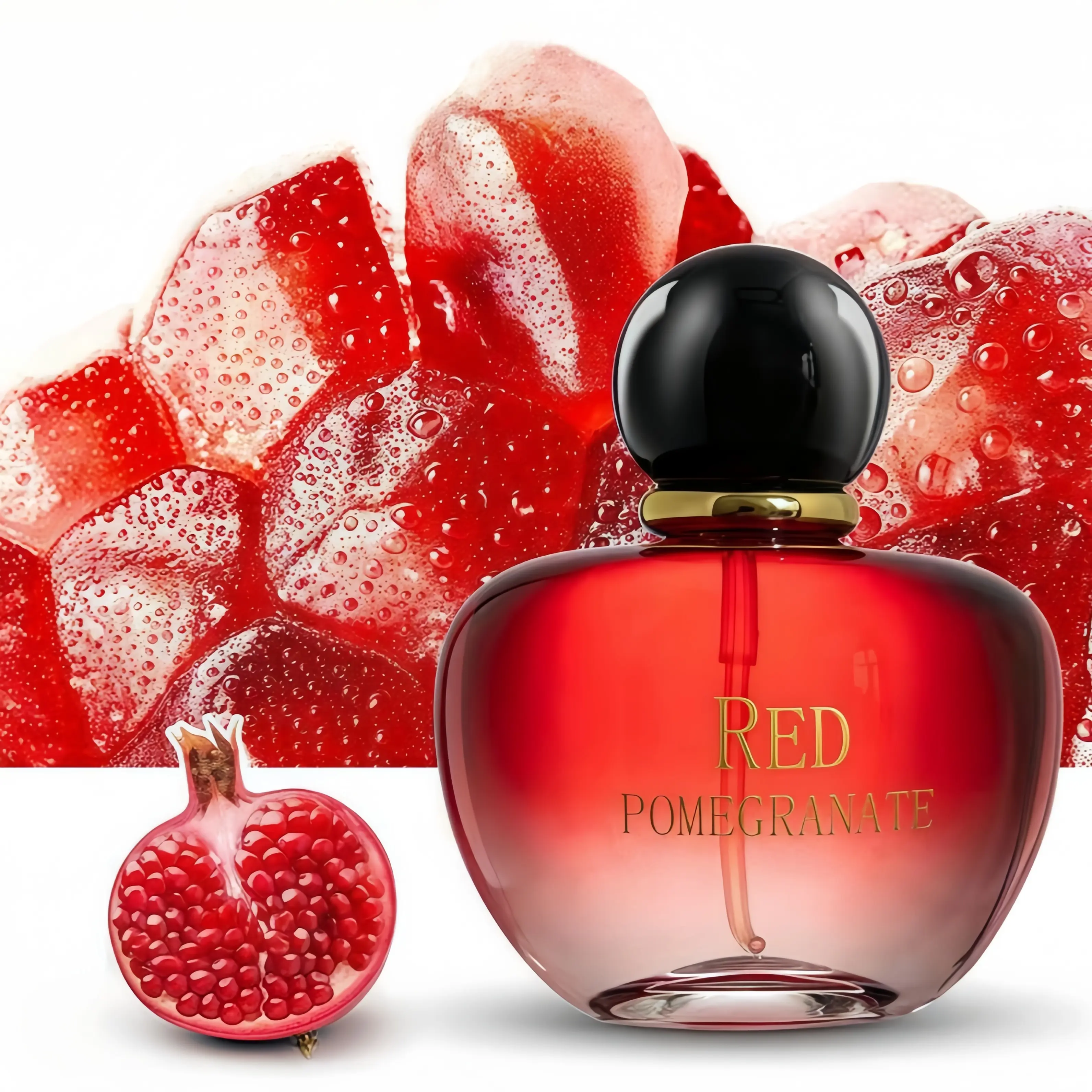 Women's Red Pomegranate Eau de Parfum, 80ml/2.7 fl.oz Portable Travel-Friendly Perfume, Fruity Floral Scent with Pomegranate, Blackcurrant, Lemon, Rose & Musk, Sweet Long-Lasting Fragrance, Ideal for Dating & Daily Wear, Perfect Gift