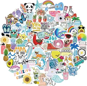 Stickers for Water Bottles, 100 Pack/PCS Cute Vsco Vinyl Aesthetic Waterproof Stickers Laptop Hydroflask Skateboard Computer Stickers for Teens Kids Girls