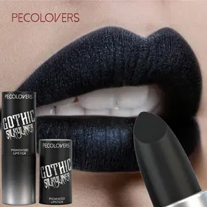 1PC Black Lipstick, Intensely Pigmented, Rich Gothic Style, Non-sticky, Non-stick Cup, Ideal Valentine's Gift for Women, Makeup Essential